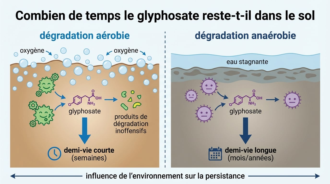 Schéma : Dégradation Aérobie vs Anaérobie