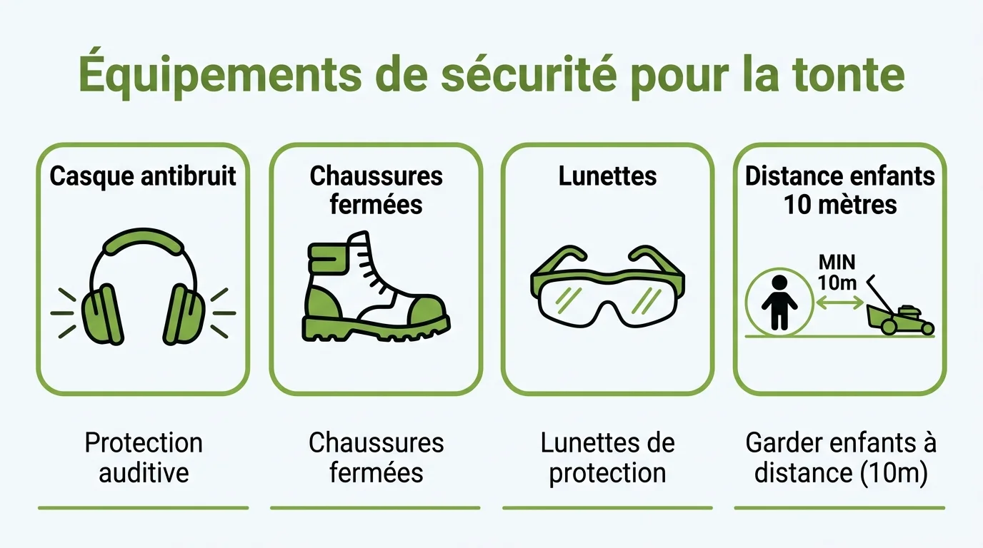 Équipements de sécurité pour la tonte