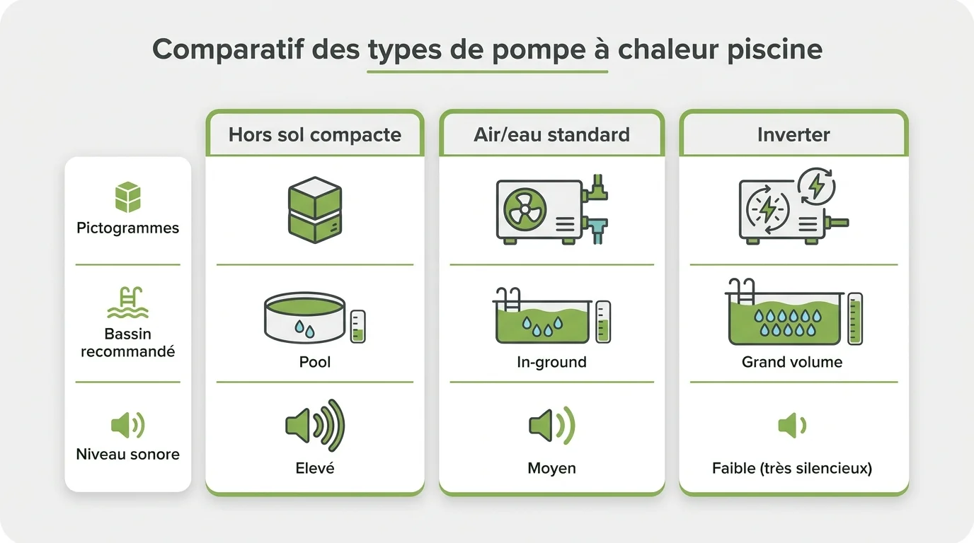 Comparatif des types de pompe a chaleur piscine