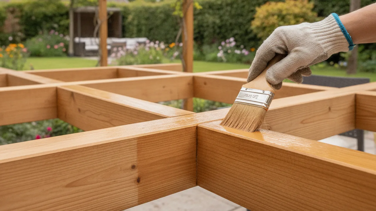 Entretien d'une pergola en bois au saturateur
