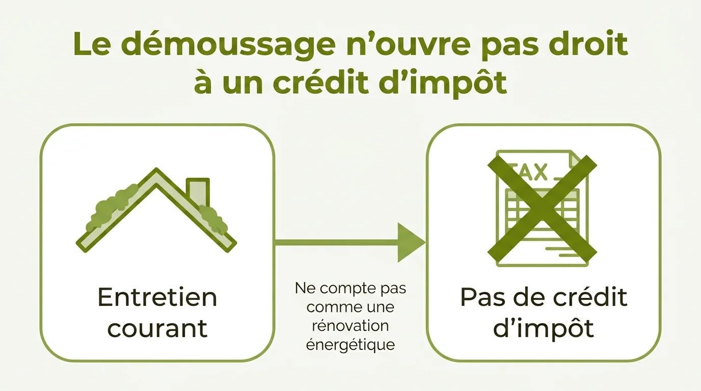 Le démoussage n'ouvre pas droit à un crédit d'impôt
